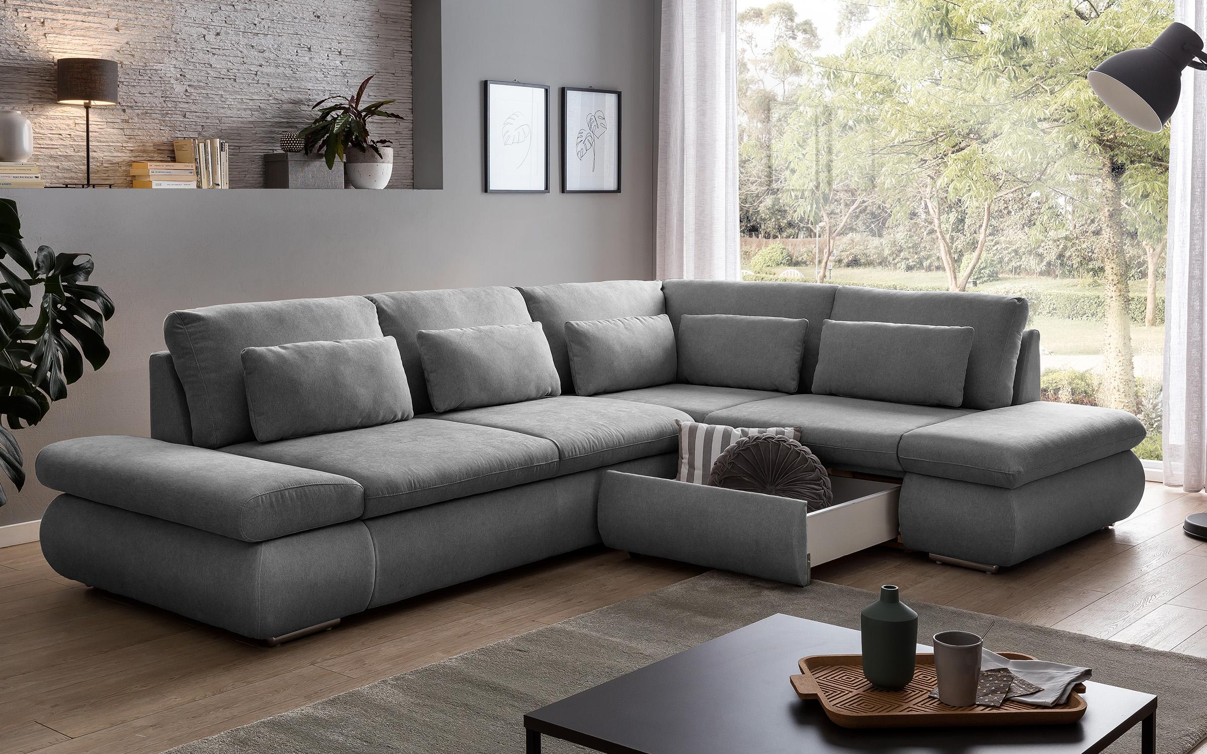 Extendable corner sofa Delmar, grey  3